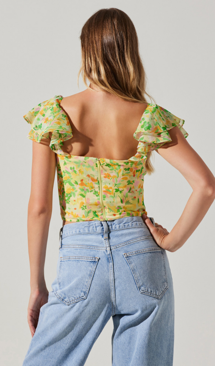 Bustier Corazon Top by ASTR the Label in green floral or white