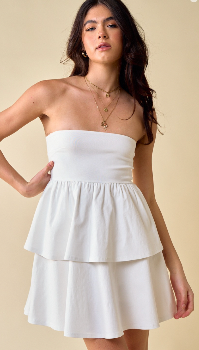 Tube Tiered Fit and Flare Dress