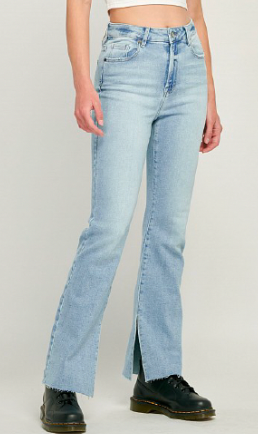 Bootcut Jeans in Light Wash with Slit by Hidden Jeans