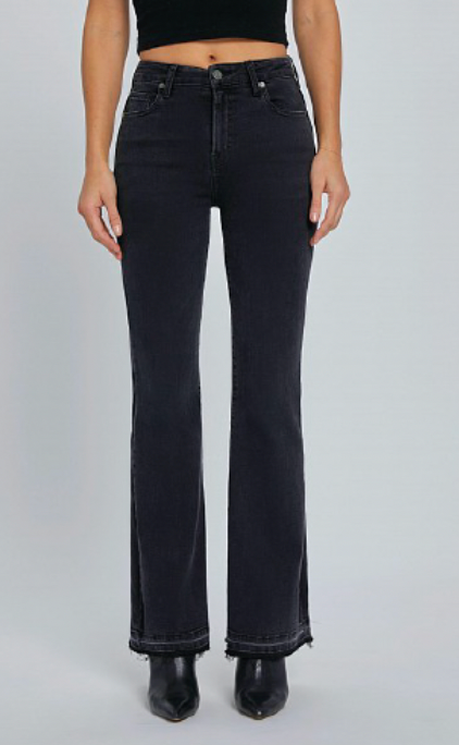 Flare Jean with Slit in Black by Hidden Jeans
