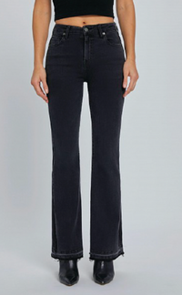 Flare Jean with Slit in Black by Hidden Jeans