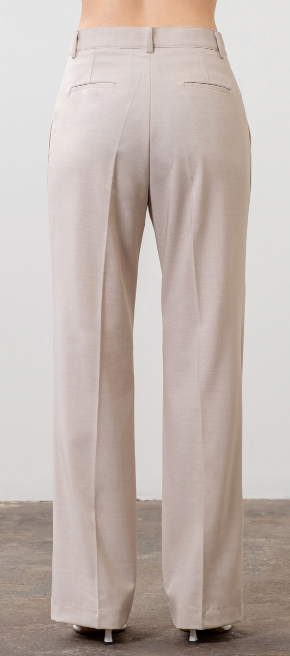 Pleated Front Wide Leg Pants by Moon River