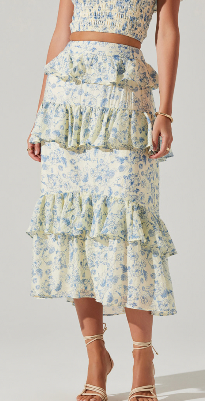Foufette Floral Midi Skirt by ASTR the Label