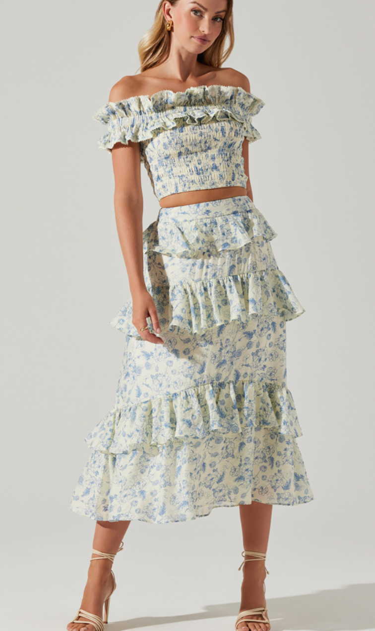 Foufette Floral Midi Skirt by ASTR the Label