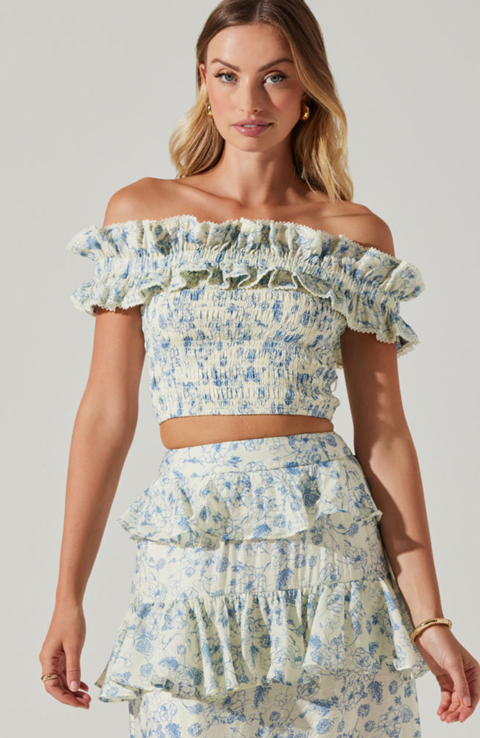 Foufette Strapless Floral Top by ASTR the Label