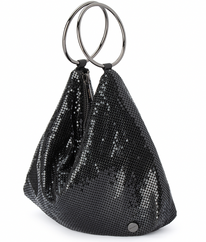 Sharm Mesh Convertible Bag in Black or Silver by Olga Berg