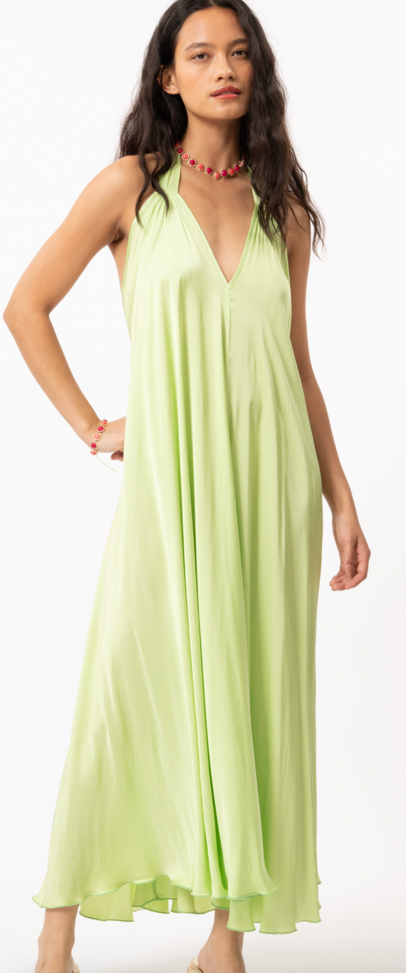 Green Flowy Maxi Dress by FRNCH