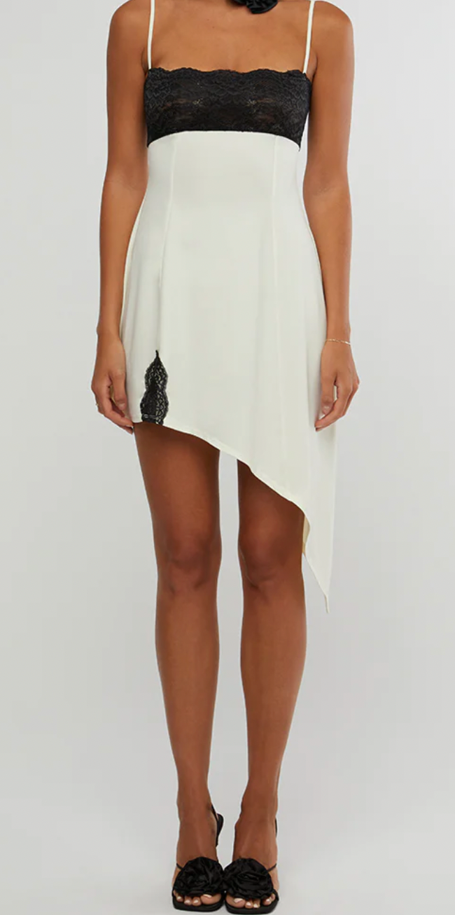Asymmetrical Lace Hem Dress by We Wore What