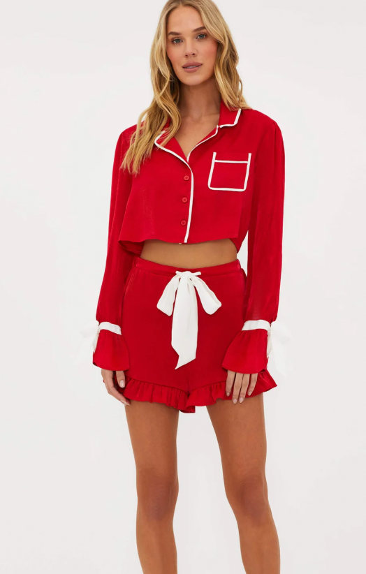 Red Pajama Set by Beach Riot