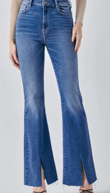 Flare Front Slit Jean by Hidden Jeans