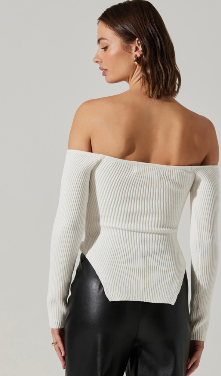 Off the Shoulder Long Sleeve Sweater by ASTR the Label