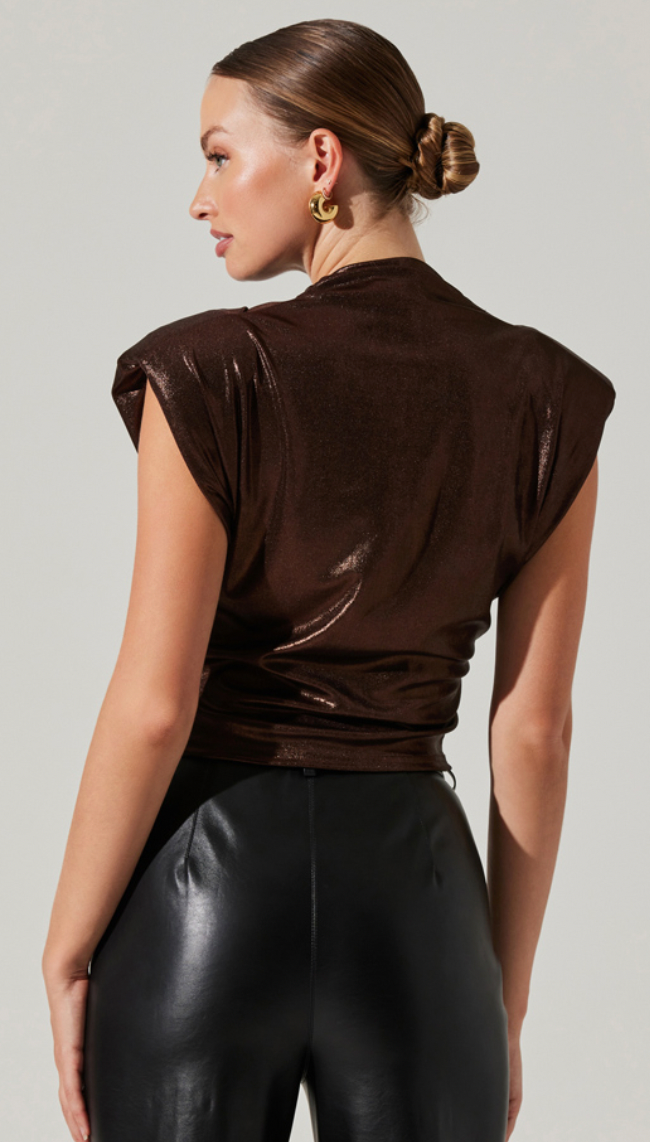 Metallic Short Sleeve Top by ASTR the Label