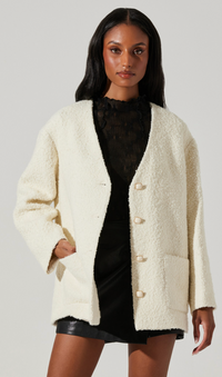 Cream Button Down Cardigan Sweater by ASTR the Label