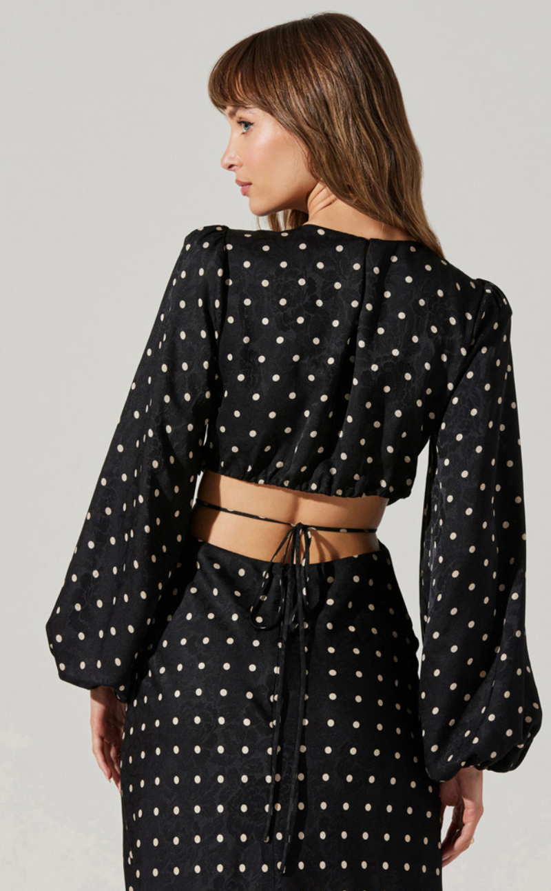 Polka Dot Long Sleeve Maxi Dress by ASTR the Label