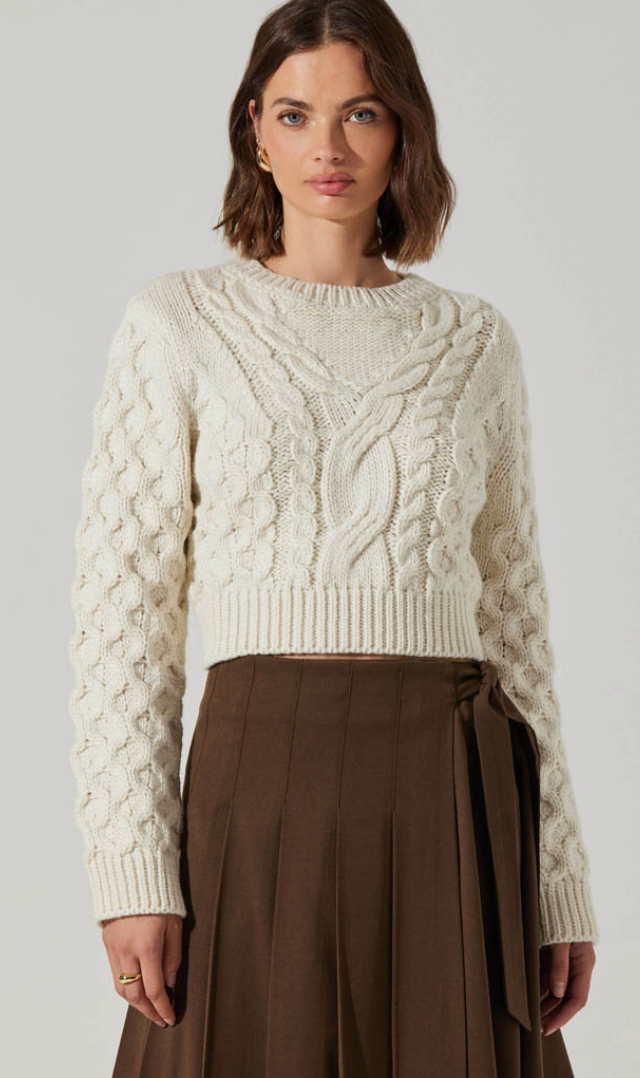 Cable Knit Sweater by ASTR the Label