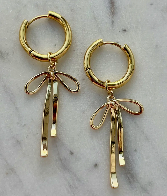 Harper Bow Huggie Earrings by Jessica Matrasko Jewelry
