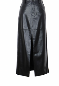 Black Vegan Leather Maxi Skirt by Lucy Paris