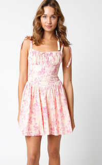 Pink Floral Mini Dress