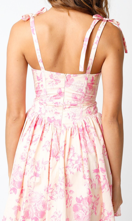 Pink Floral Mini Dress