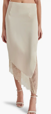Kerri Lace Midi Asymmetrical Skirt by Steve Madden