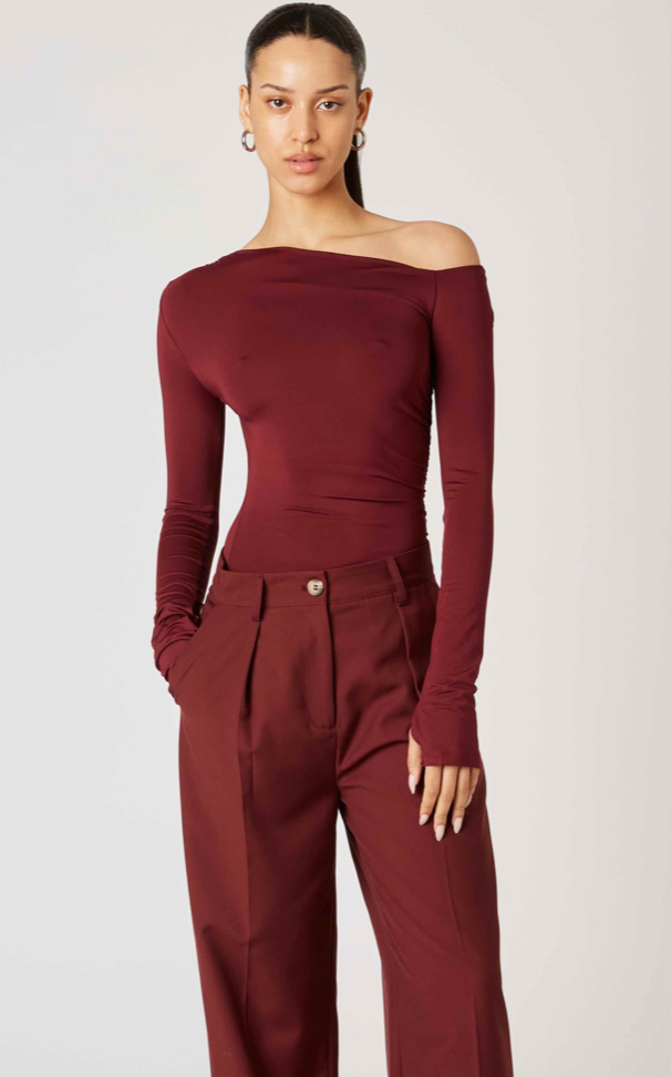 One Shoulder Long Sleeve Top by NIA