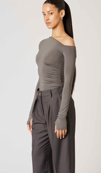 One Shoulder Long Sleeve Top by NIA