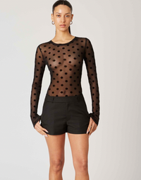 Polka Dot Sheer Mesh Top by NIA