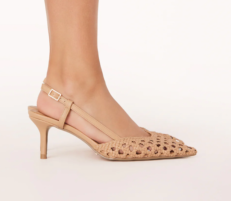 Woven Pointed Toe Heel Shoe by Billini