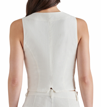 White Linen Vest by Steve Madden