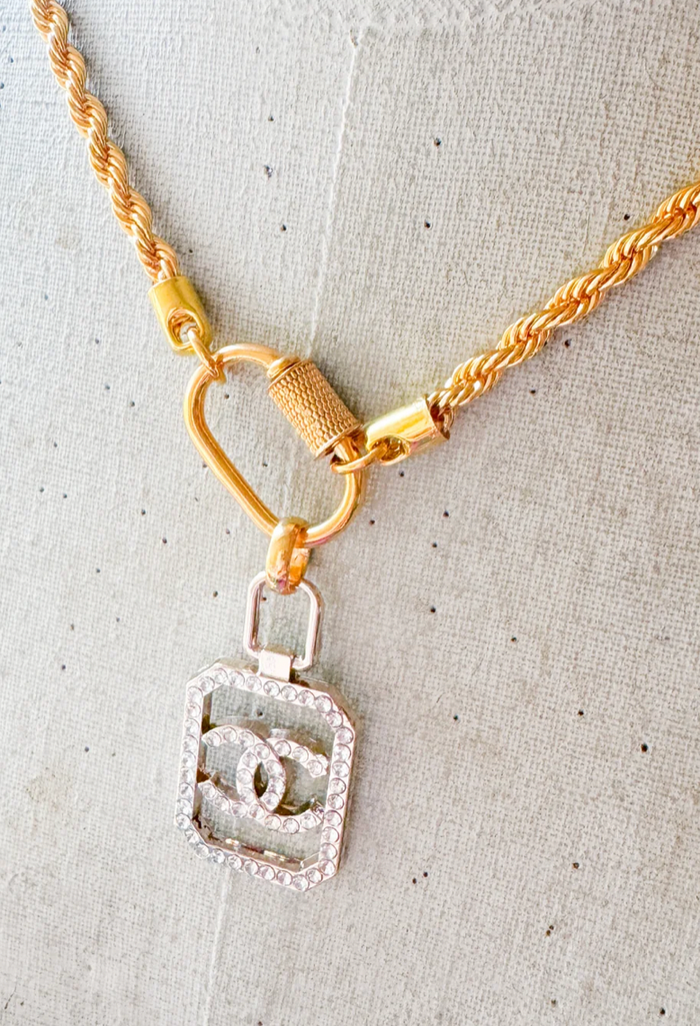 Repurposed Chanel Zipper Pull made into a necklace