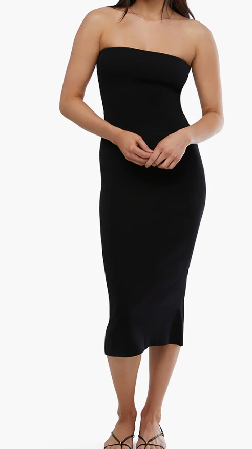 Strapless Bodycon Midi Dress by We Wore What