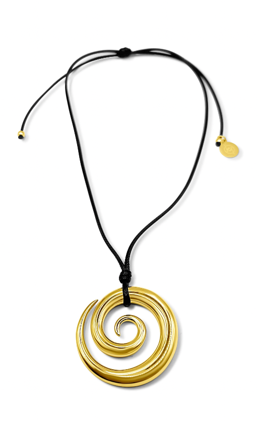 Swirl Necklace on Black Rope