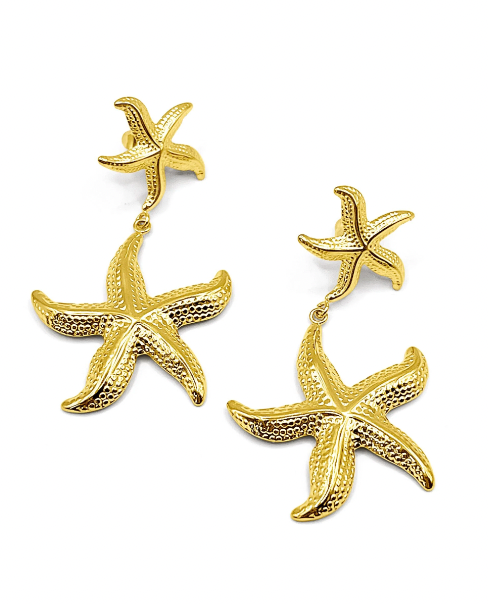 Waterproof Starfish Dangle Earrings