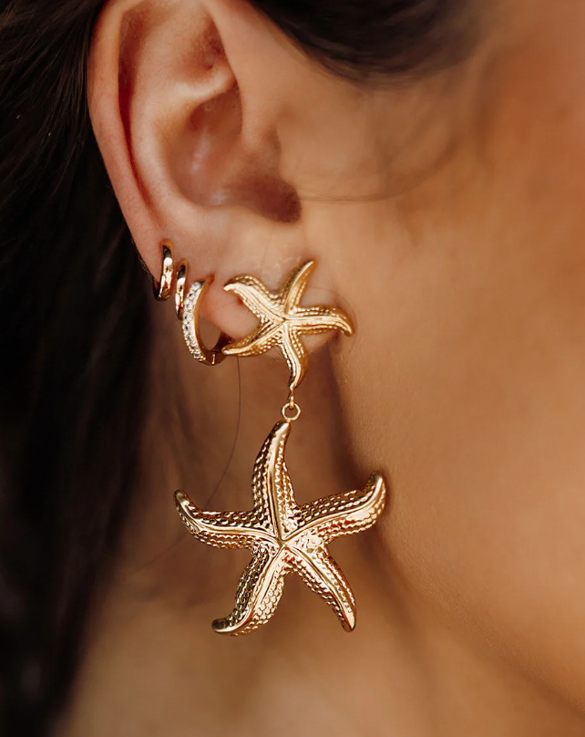 Waterproof Starfish Dangle Earrings