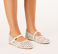 Giita White Mesh Woven Sandal By Billini