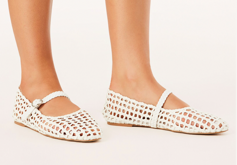 Giita White Mesh Woven Sandal By Billini