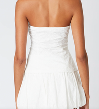 White Eyelet Strapless Top by NIA