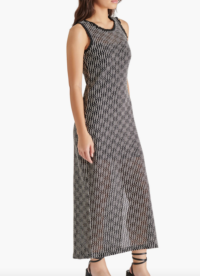 Black Lined Crochet Maxi Dress by Steve Madden