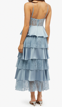 Blue Lace and Ruffle Dress by We Wore What