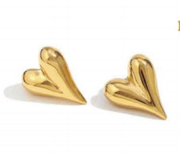 Elle Heart Stud Earrings by Jurate