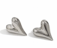 Elle Heart Stud Earrings by Jurate