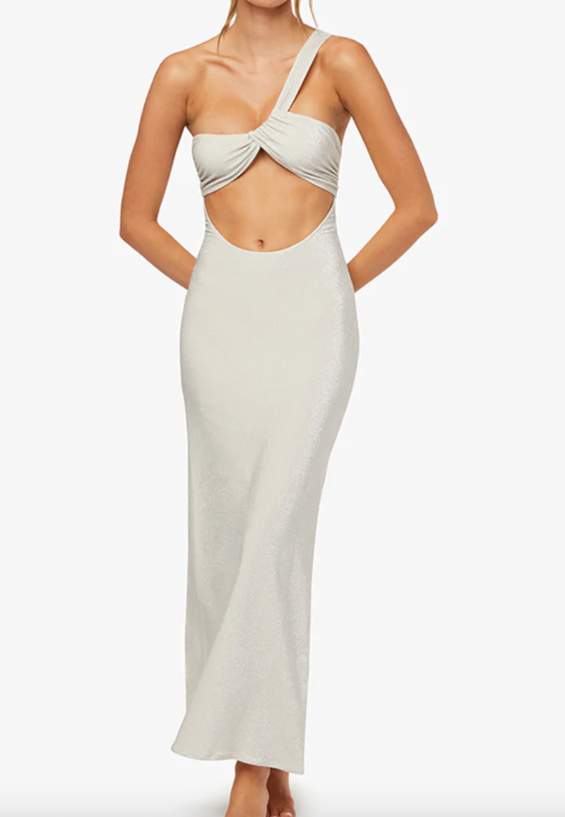 One Shoulder Ruched Maxi Dress by We Wore What