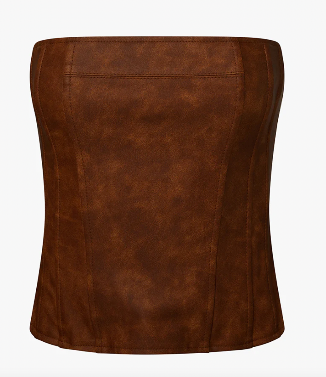 Vegan Leather Corset Top by We Wore What