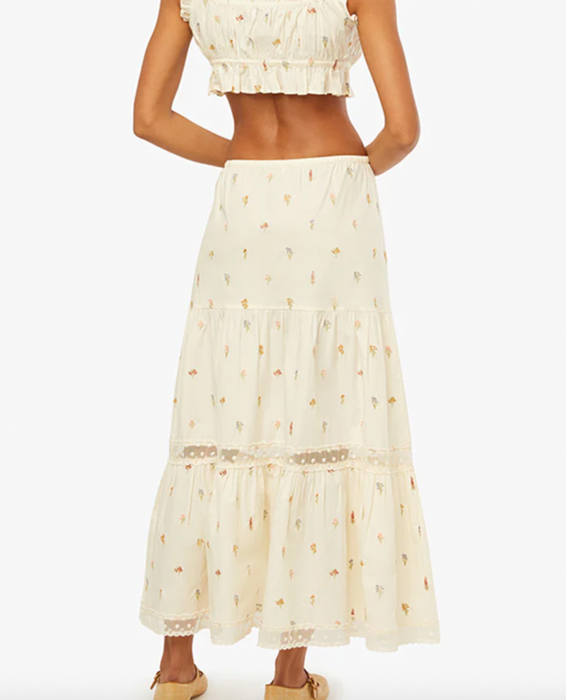 Lace and Ruffle Maxi Skirt by We Wore What