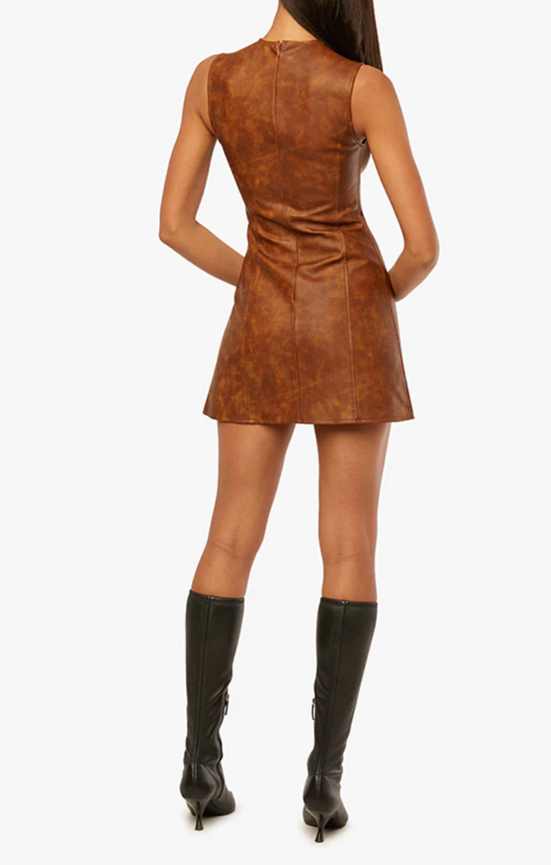 Vegan Leather Mini Dress by We Wore What