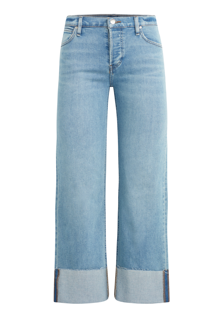 High Rise Wide Leg Ankle Cuff Jeans 28" Inseam by Hudson