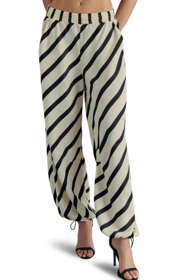 Stripe Cargo Satin Pants by Steve Madden