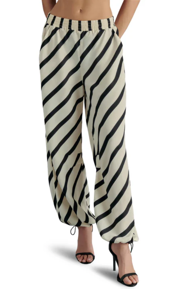 Stripe Cargo Satin Pants by Steve Madden