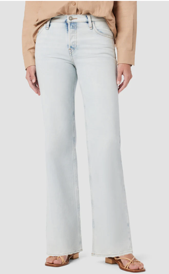 High Rise Wide Leg Light Wash Jean by Hudson