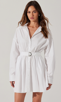 Winica Button Down White Mini Dress By Astr the Label